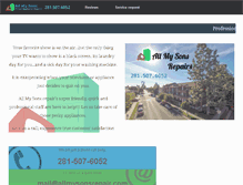 Tablet Screenshot of allmysonsrepair.com